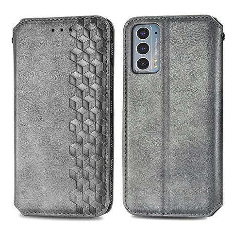 Funda de Cuero Cartera con Soporte Carcasa S01D para Motorola Moto Edge 20 5G Gris