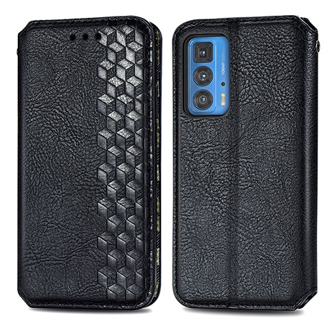 Funda de Cuero Cartera con Soporte Carcasa S01D para Motorola Moto Edge 20 Pro 5G Negro