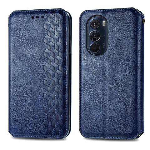 Funda de Cuero Cartera con Soporte Carcasa S01D para Motorola Moto Edge 30 Pro 5G Azul