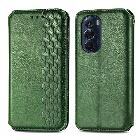 Funda de Cuero Cartera con Soporte Carcasa S01D para Motorola Moto Edge 30 Pro 5G Verde