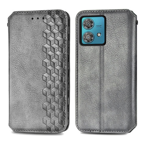 Funda de Cuero Cartera con Soporte Carcasa S01D para Motorola Moto Edge 40 Neo 5G Gris