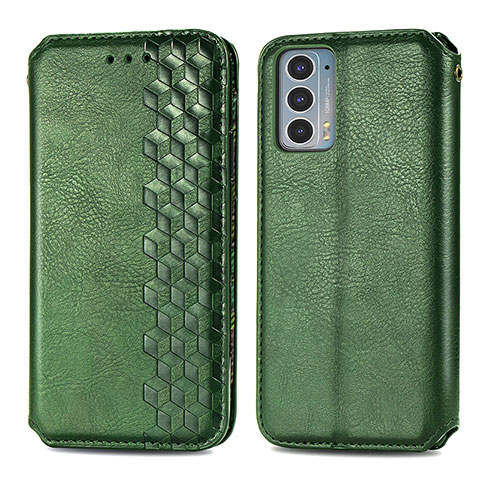 Funda de Cuero Cartera con Soporte Carcasa S01D para Motorola Moto Edge Lite 5G Verde