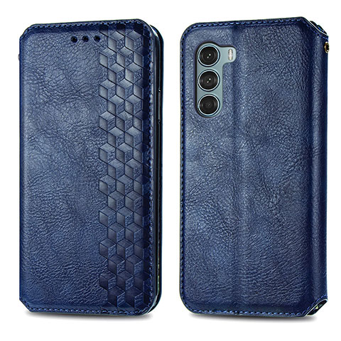 Funda de Cuero Cartera con Soporte Carcasa S01D para Motorola Moto Edge S30 5G Azul