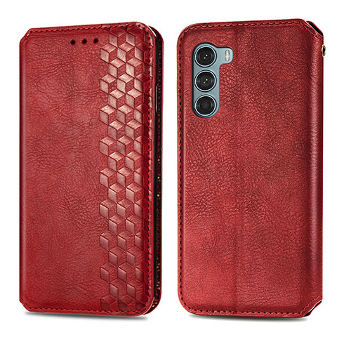 Funda de Cuero Cartera con Soporte Carcasa S01D para Motorola Moto Edge S30 5G Rojo