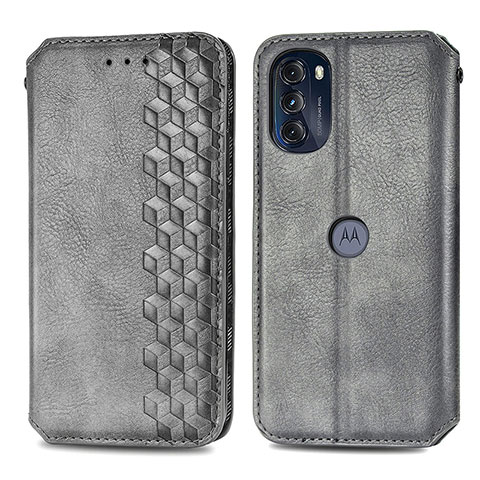 Funda de Cuero Cartera con Soporte Carcasa S01D para Motorola Moto G 5G (2022) Gris