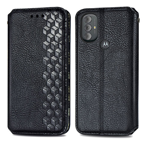 Funda de Cuero Cartera con Soporte Carcasa S01D para Motorola Moto G Play (2023) Negro