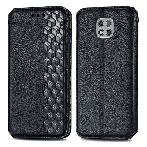 Funda de Cuero Cartera con Soporte Carcasa S01D para Motorola Moto G Power (2021) Negro