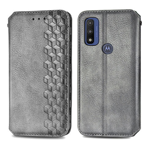 Funda de Cuero Cartera con Soporte Carcasa S01D para Motorola Moto G Pure Gris