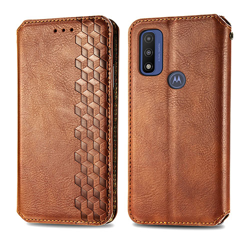 Funda de Cuero Cartera con Soporte Carcasa S01D para Motorola Moto G Pure Marron