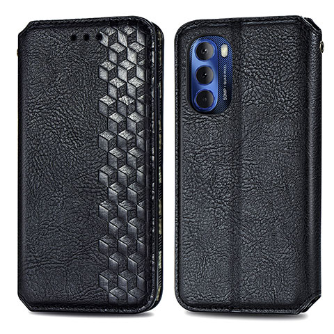 Funda de Cuero Cartera con Soporte Carcasa S01D para Motorola Moto G Stylus (2022) 4G Negro