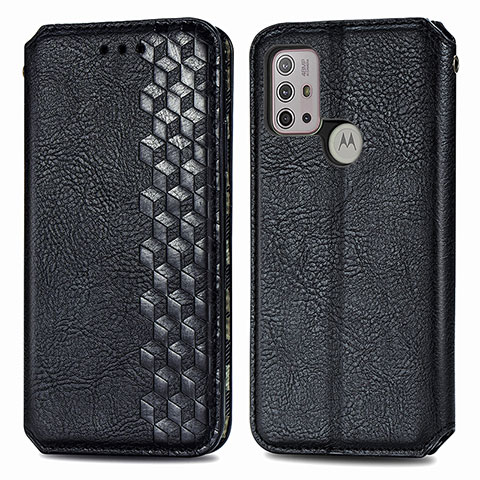 Funda de Cuero Cartera con Soporte Carcasa S01D para Motorola Moto G20 Negro