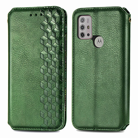 Funda de Cuero Cartera con Soporte Carcasa S01D para Motorola Moto G20 Verde