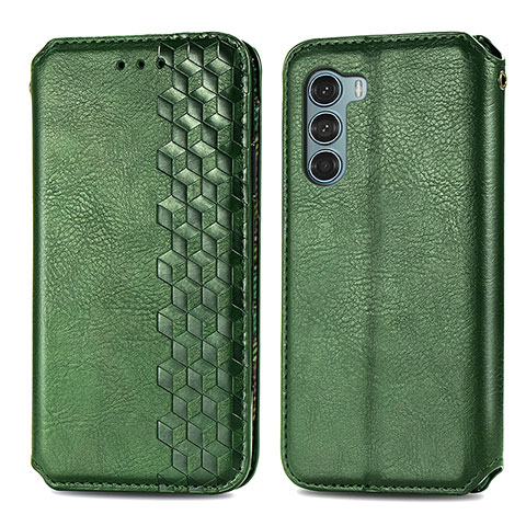 Funda de Cuero Cartera con Soporte Carcasa S01D para Motorola Moto G200 5G Verde