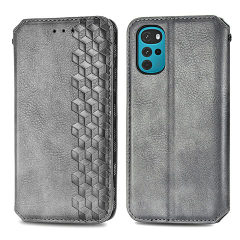 Funda de Cuero Cartera con Soporte Carcasa S01D para Motorola Moto G22 Gris