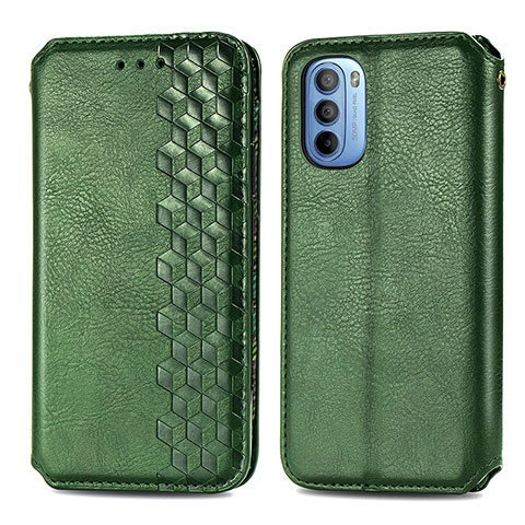 Funda de Cuero Cartera con Soporte Carcasa S01D para Motorola Moto G41 Verde