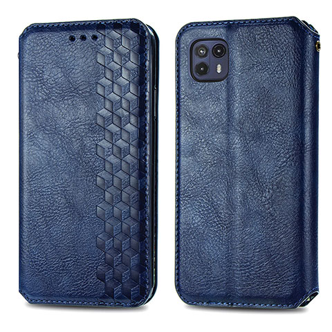 Funda de Cuero Cartera con Soporte Carcasa S01D para Motorola Moto G50 5G Azul