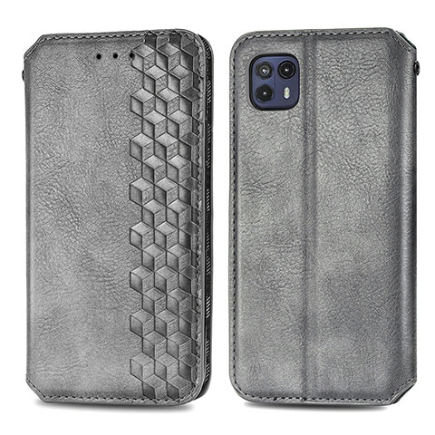 Funda de Cuero Cartera con Soporte Carcasa S01D para Motorola Moto G50 5G Gris