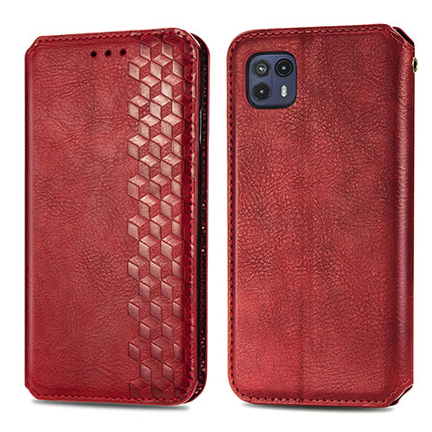 Funda de Cuero Cartera con Soporte Carcasa S01D para Motorola Moto G50 5G Rojo