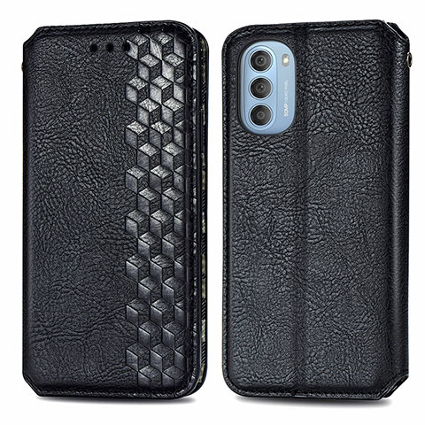 Funda de Cuero Cartera con Soporte Carcasa S01D para Motorola Moto G51 5G Negro