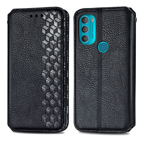 Funda de Cuero Cartera con Soporte Carcasa S01D para Motorola Moto G71 5G Negro