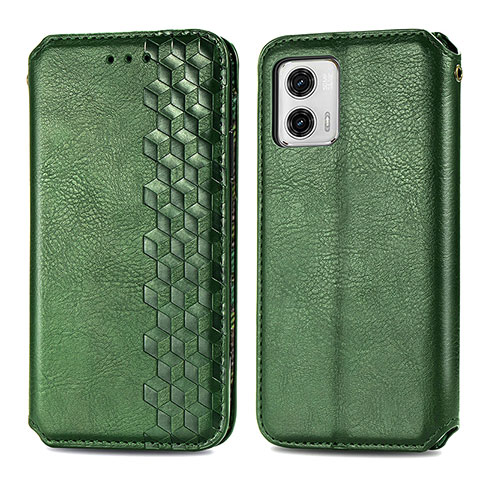 Funda de Cuero Cartera con Soporte Carcasa S01D para Motorola Moto G73 5G Verde