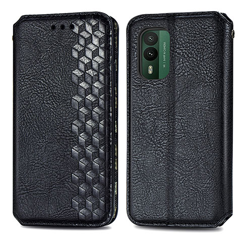 Funda de Cuero Cartera con Soporte Carcasa S01D para Nokia XR21 Negro