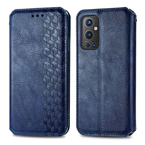 Funda de Cuero Cartera con Soporte Carcasa S01D para OnePlus 9 Pro 5G Azul