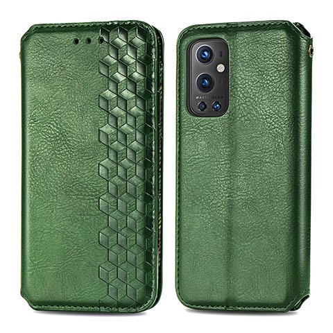 Funda de Cuero Cartera con Soporte Carcasa S01D para OnePlus 9 Pro 5G Verde