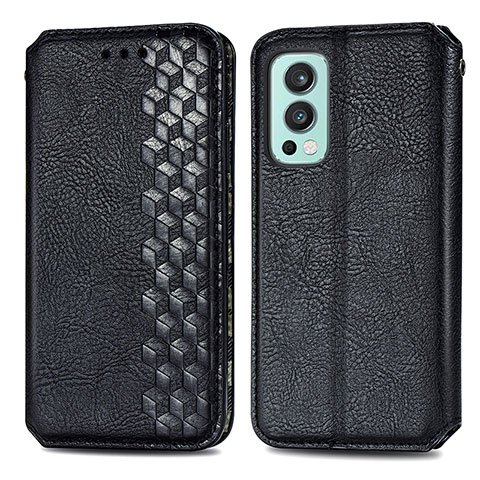 Funda de Cuero Cartera con Soporte Carcasa S01D para OnePlus Nord 2 5G Negro