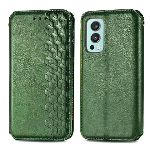 Funda de Cuero Cartera con Soporte Carcasa S01D para OnePlus Nord 2 5G Verde