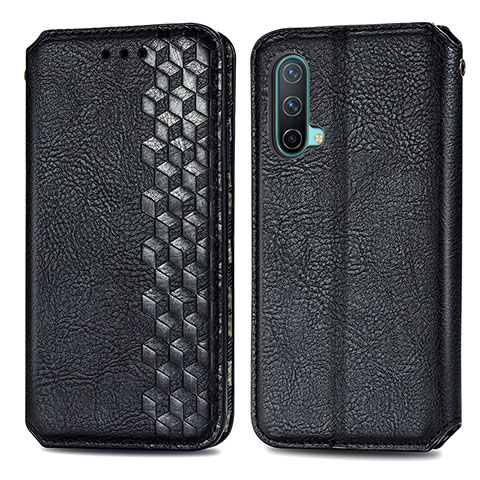 Funda de Cuero Cartera con Soporte Carcasa S01D para OnePlus Nord CE 5G Negro