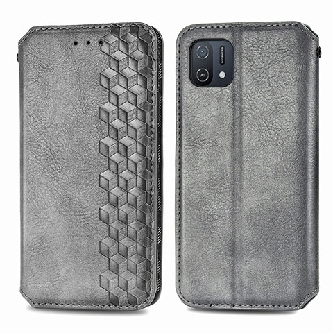 Funda de Cuero Cartera con Soporte Carcasa S01D para Oppo A16e Gris