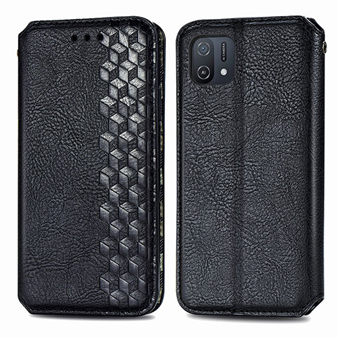 Funda de Cuero Cartera con Soporte Carcasa S01D para Oppo A16e Negro