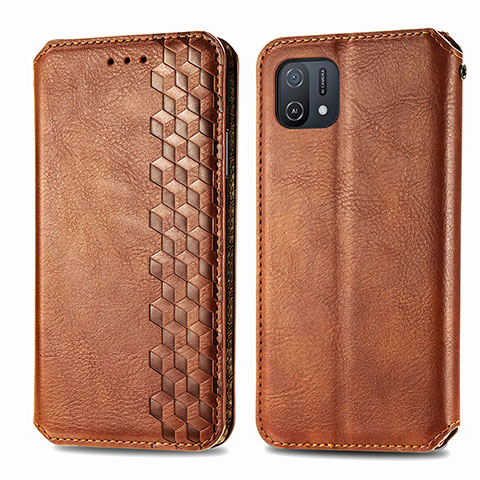 Funda de Cuero Cartera con Soporte Carcasa S01D para Oppo A16K Marron