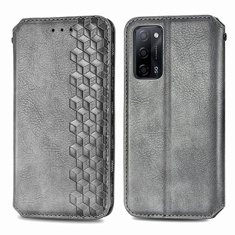 Funda de Cuero Cartera con Soporte Carcasa S01D para Oppo A53s 5G Gris