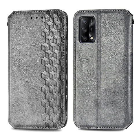 Funda de Cuero Cartera con Soporte Carcasa S01D para Oppo A74 4G Gris