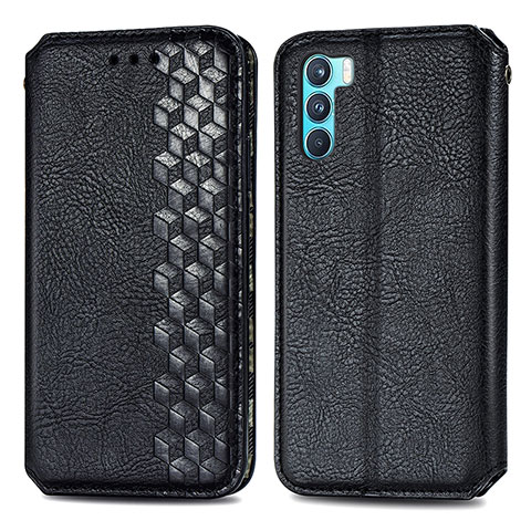 Funda de Cuero Cartera con Soporte Carcasa S01D para Oppo K9 Pro 5G Negro