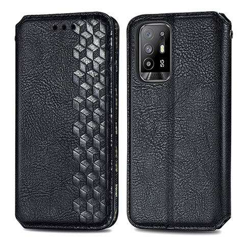 Funda de Cuero Cartera con Soporte Carcasa S01D para Oppo Reno5 Z 5G Negro