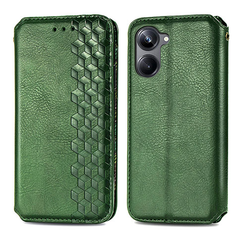 Funda de Cuero Cartera con Soporte Carcasa S01D para Realme 10 Pro 5G Verde