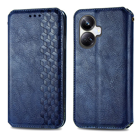 Funda de Cuero Cartera con Soporte Carcasa S01D para Realme 10 Pro+ Plus 5G Azul