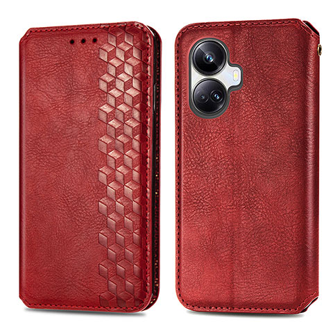 Funda de Cuero Cartera con Soporte Carcasa S01D para Realme 10 Pro+ Plus 5G Rojo