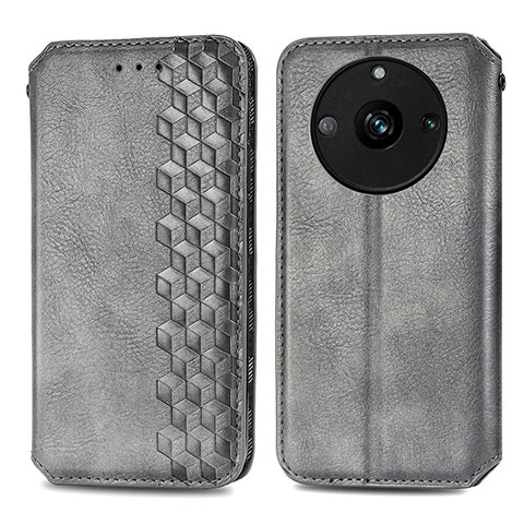 Funda de Cuero Cartera con Soporte Carcasa S01D para Realme 11 Pro 5G Gris