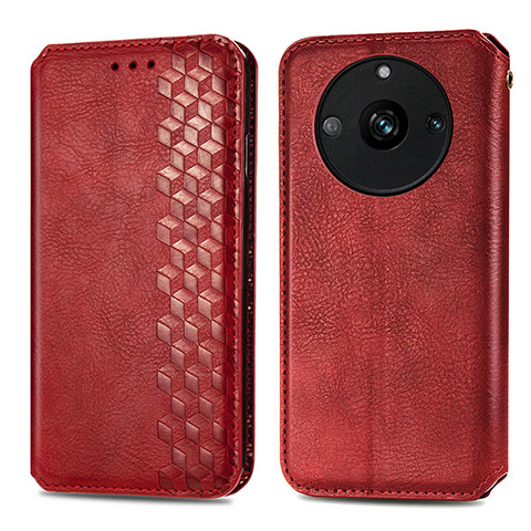 Funda de Cuero Cartera con Soporte Carcasa S01D para Realme 11 Pro+ Plus 5G Rojo