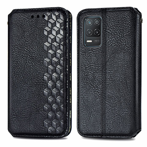 Funda de Cuero Cartera con Soporte Carcasa S01D para Realme 8s 5G Negro