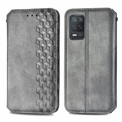 Funda de Cuero Cartera con Soporte Carcasa S01D para Realme 9 5G India Gris