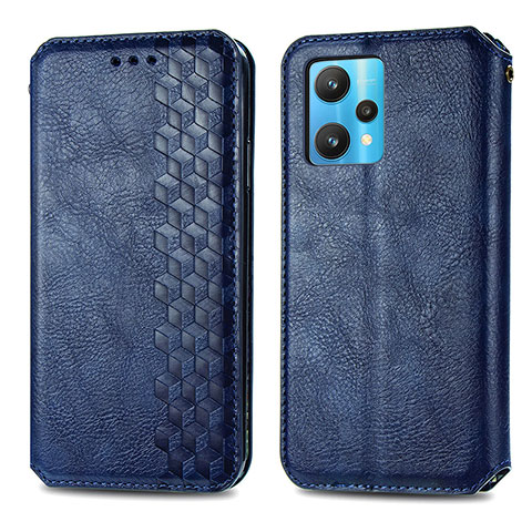 Funda de Cuero Cartera con Soporte Carcasa S01D para Realme 9 Pro+ Plus 5G Azul