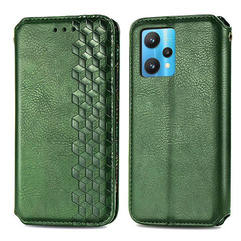 Funda de Cuero Cartera con Soporte Carcasa S01D para Realme 9 Pro+ Plus 5G Verde