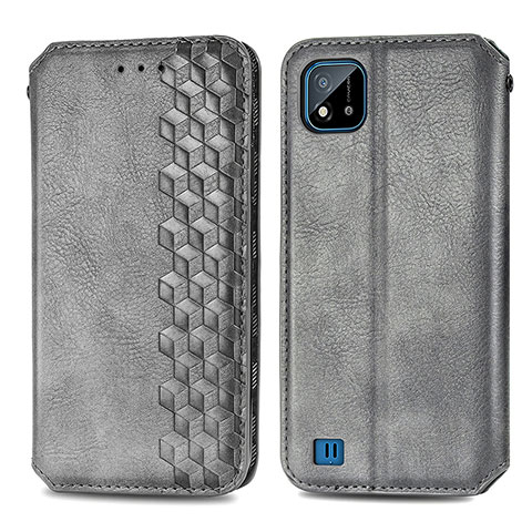 Funda de Cuero Cartera con Soporte Carcasa S01D para Realme C11 (2021) Gris