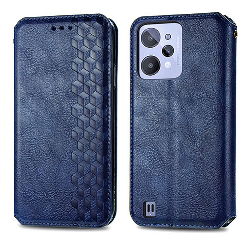 Funda de Cuero Cartera con Soporte Carcasa S01D para Realme C31 Azul