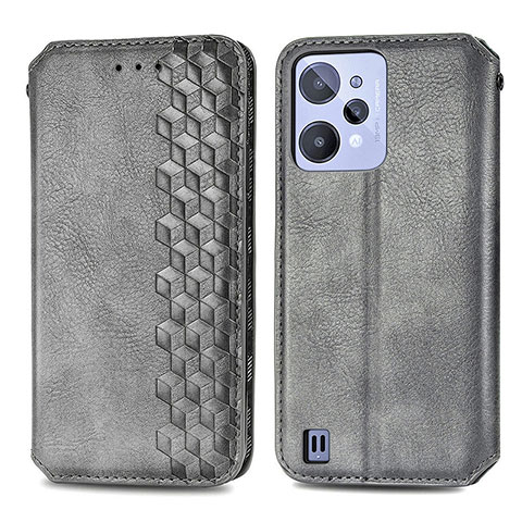 Funda de Cuero Cartera con Soporte Carcasa S01D para Realme C31 Gris